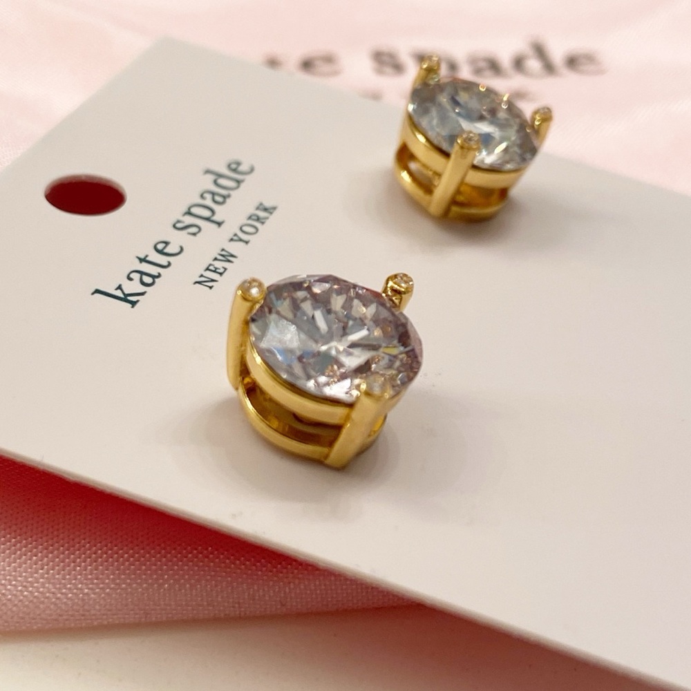 Kate Spade Rise and Shine Clear Stud Earrings New - Picture 3 of 7
